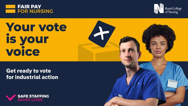 RCN Fair Pay for Nursing campaign image your vote is your voice