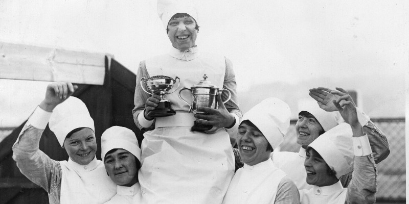 Black and white photo of nurses