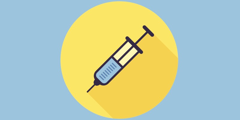 Illustration of vaccine syringe