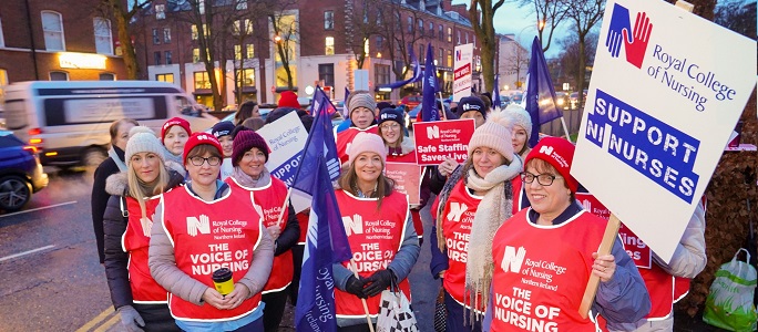 Nurses striking in Northern Ireland