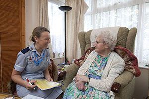 nurse with elderly client