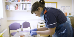 Nurse carrying out a task