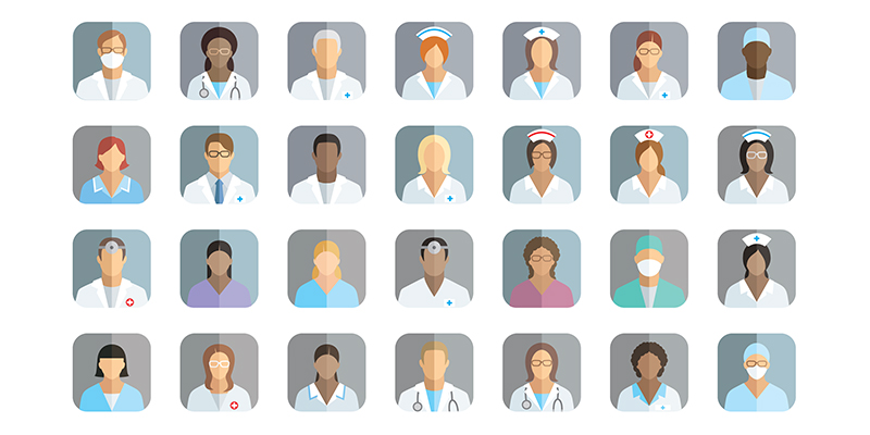 Graphic of various health care staff