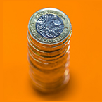 Image of a stack of pound coins