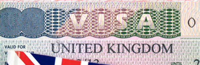 UK visa with united jack passport cover