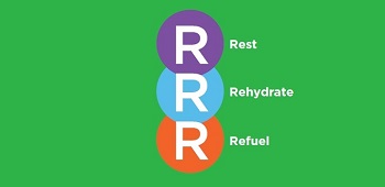 Rest, Rehydrate, Refuel logo