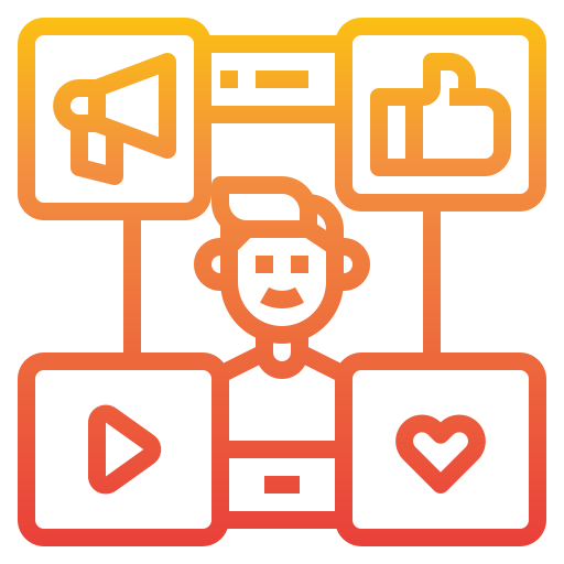 line art icon of social media content